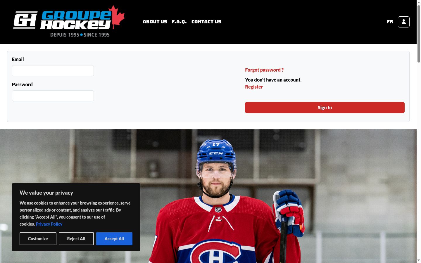 Screenshot of the consent banner shown before any interaction