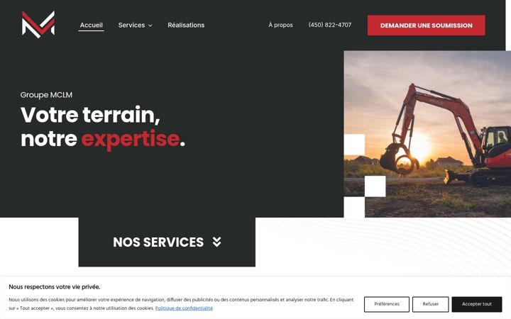 Screenshot of groupemclm.ca