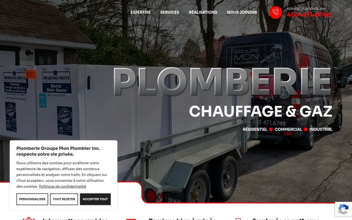 Screenshot of groupemonplombier.com