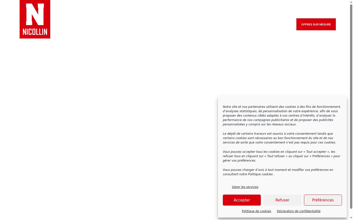 Screenshot del banner di consenso mostrato prima di qualsiasi interazione