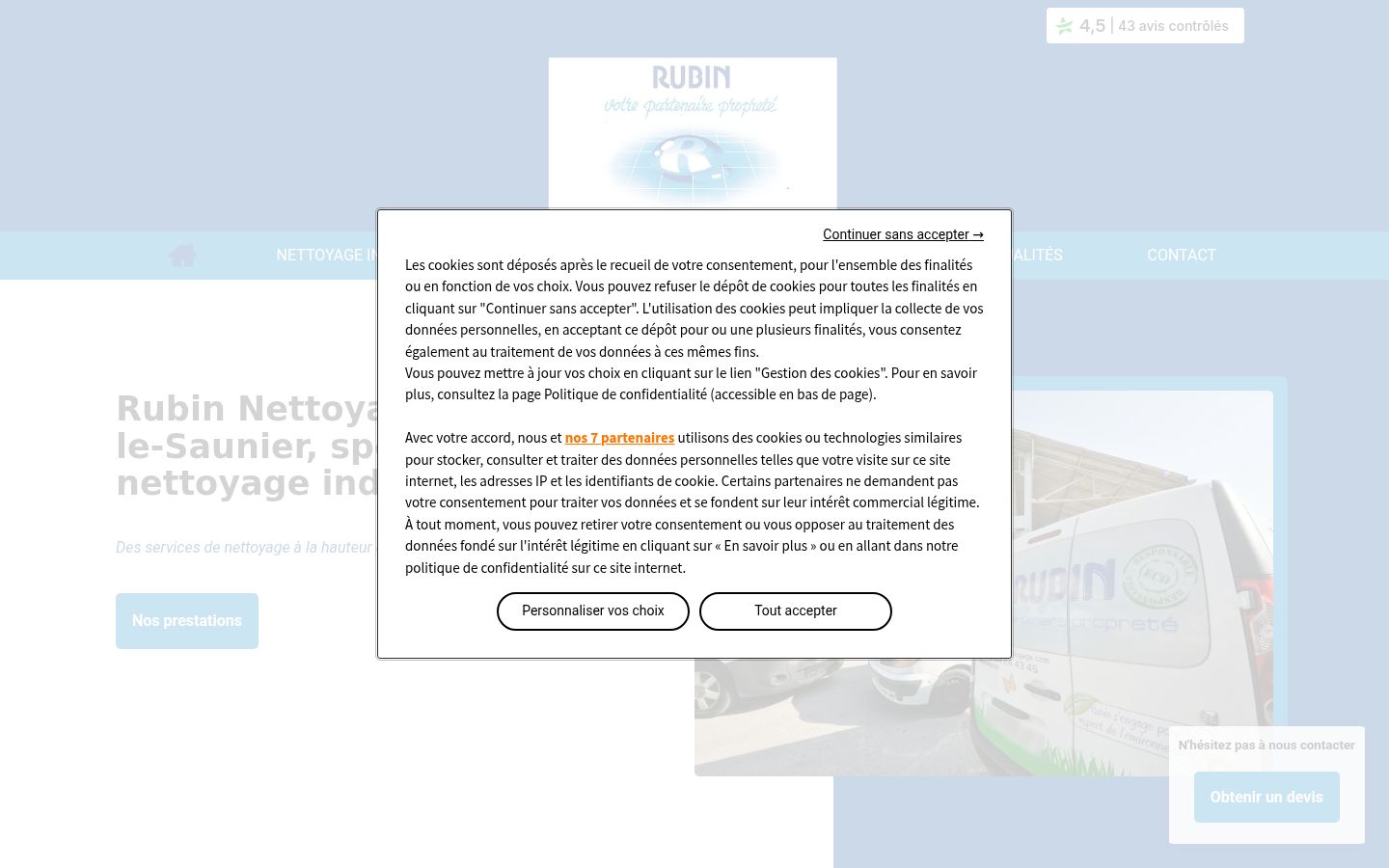 Screenshot del banner di consenso mostrato prima di qualsiasi interazione