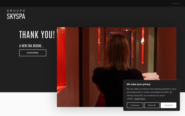 Screenshot of groupeskyspa.ca
