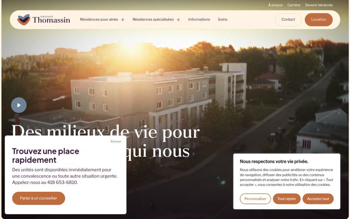 Screenshot of groupethomassin.ca