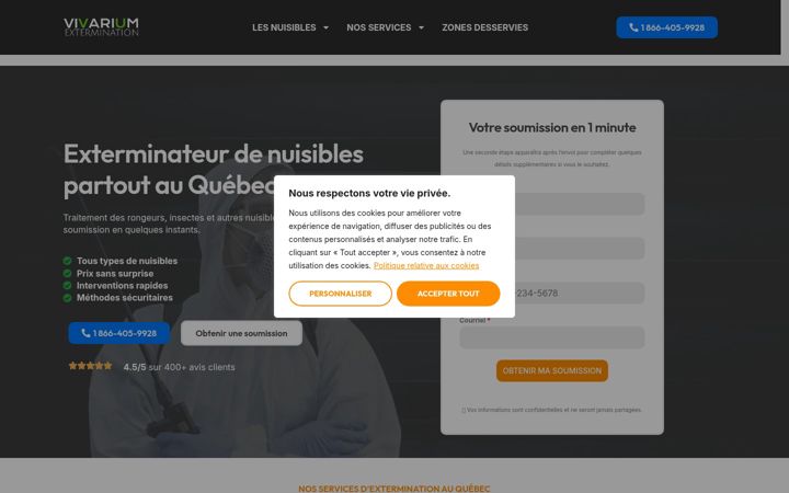 Screenshot of groupevivarium.ca