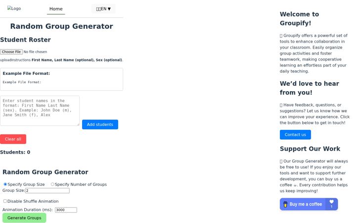 Screenshot of groupify.it