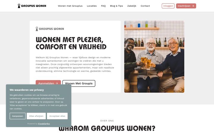 Screenshot of groupiuswonen.nl