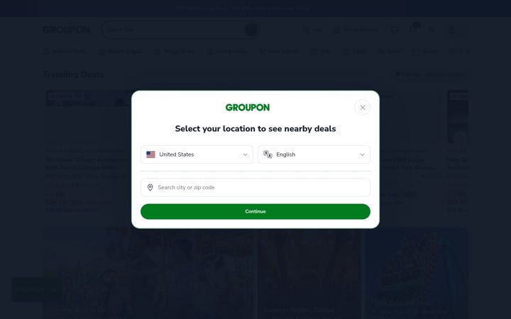 Screenshot ta' groupon.com