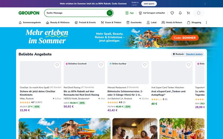 Ekrānuzņēmums no groupon.de