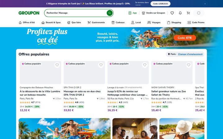 Screenshot of groupon.fr