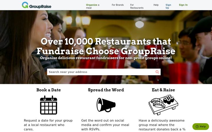 Screenshot of groupraise.com