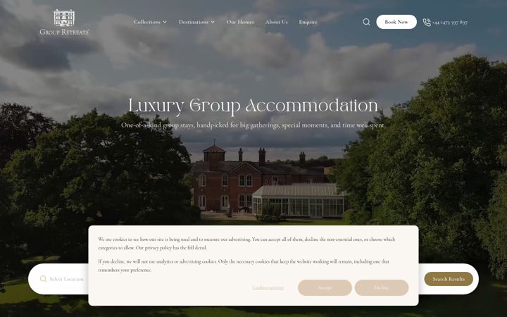 Screenshot of groupretreats.co.uk