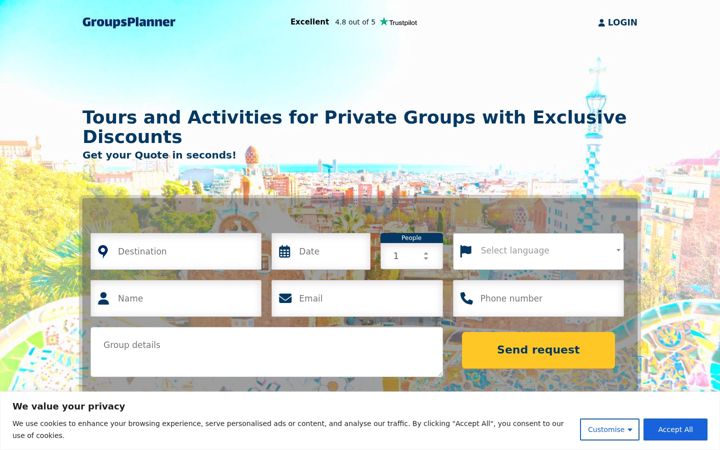 Screenshot of groupsplanner.com