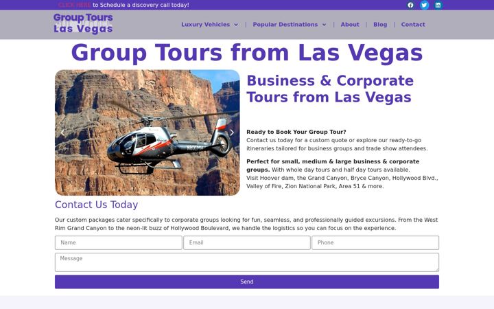 Screenshot of grouptourslasvegas.com