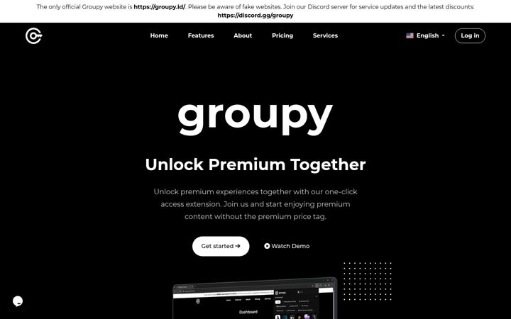 Screenshot of groupy.id