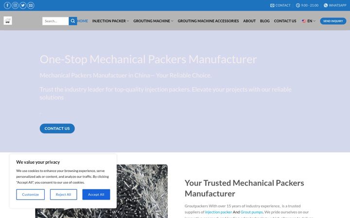 Screenshot of groutpackers.com