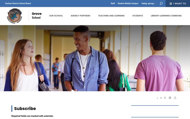 Screenshot of grove-subscribe.ddsb.ca
