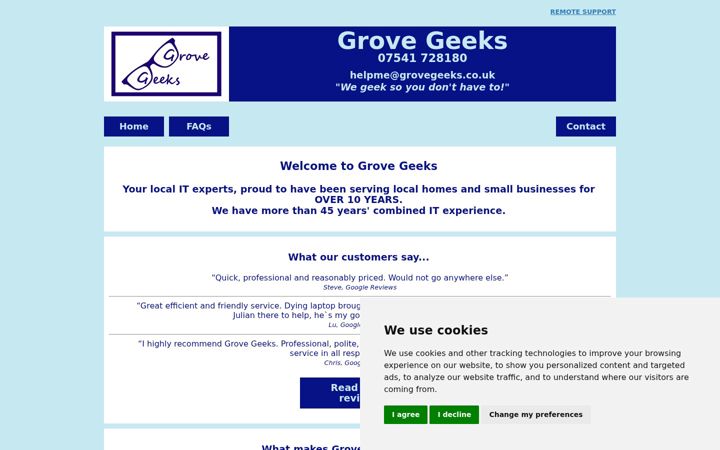 Screenshot of grovegeeks.co.uk