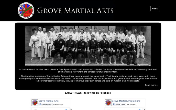 Skjámynd af grovemartialarts.co.uk