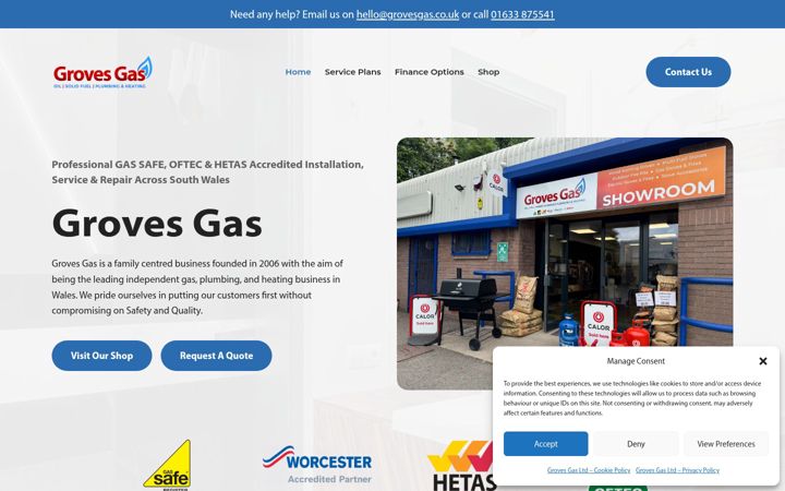 Screenshot of grovesgas.co.uk