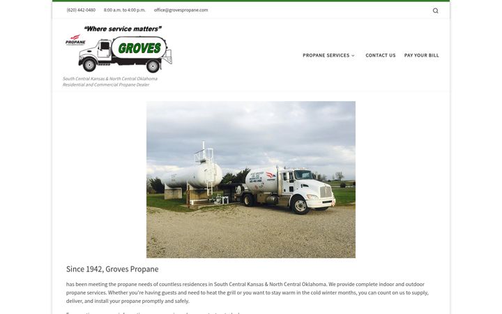 Screenshot of grovespropane.com