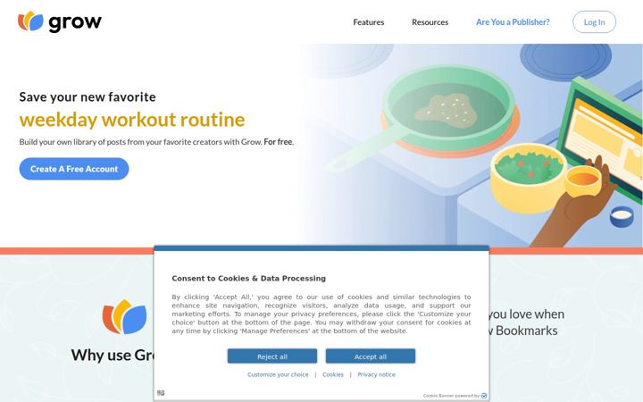 Screenshot of grow.me