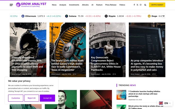 Screenshot of growanalyst.com