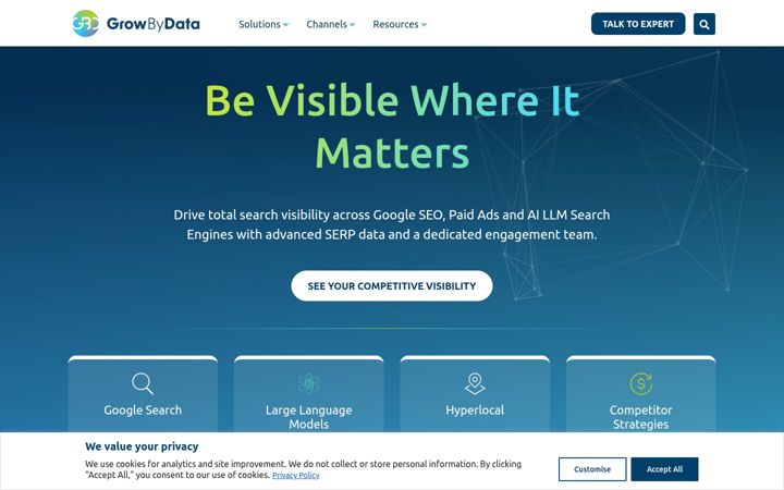Screenshot of growbydata.com