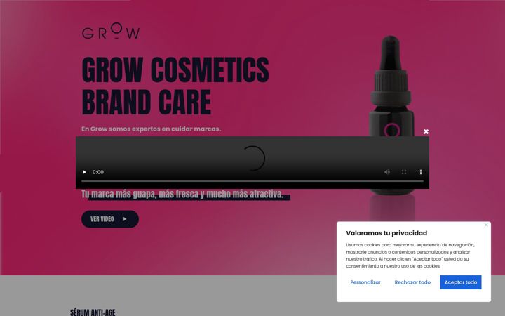 Screenshot of growcosmetics.es