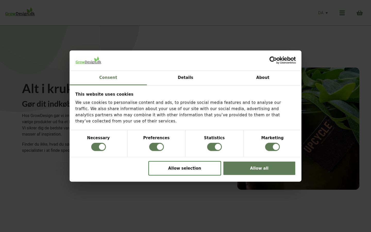 Capture d'écran de la bannière de consentement affichée avant toute interaction