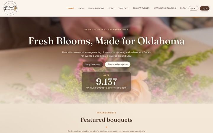 Screenshot of groweflowers.com