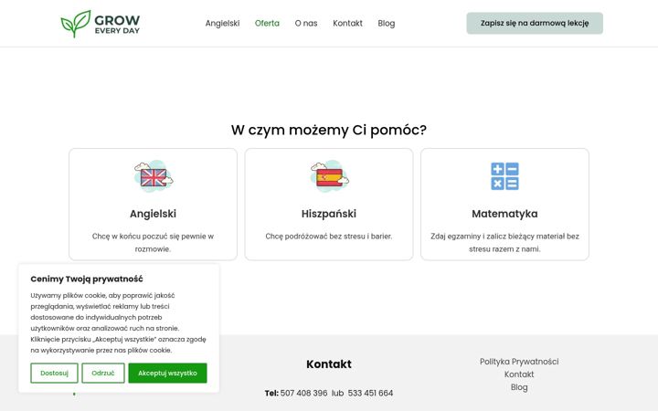 Screenshot of groweveryday.pl