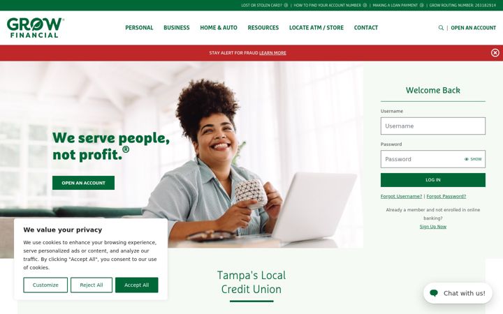 Screenshot of growfinancial.org