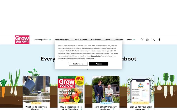 Screenshot ta' growfruitandveg.co.uk