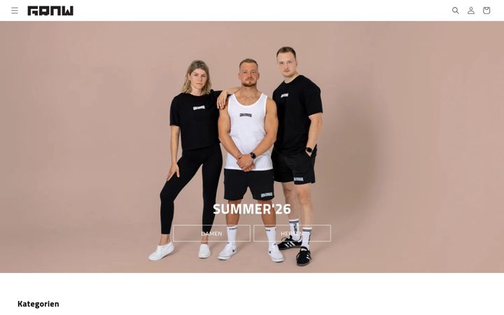 Screenshot of growgymwear.de
