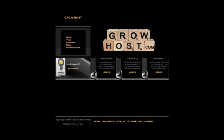 Screenshot of growhost.com