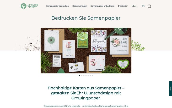 Screenshot of growingpaper.ch
