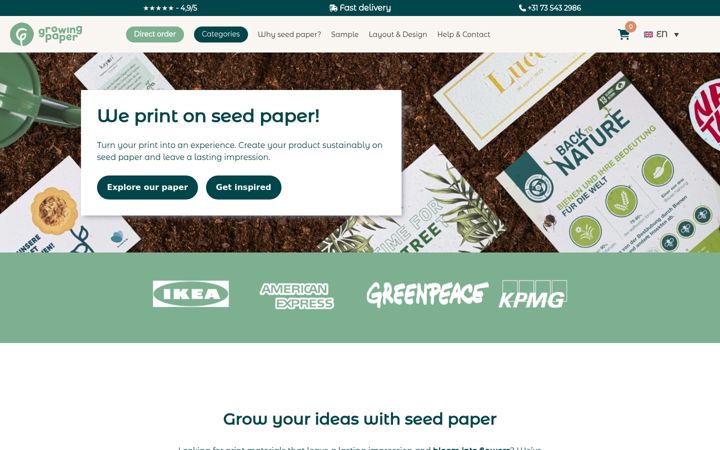 Screenshot of growingpaper.com