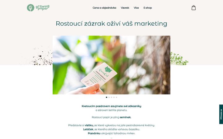 Screenshot of growingpaper.cz