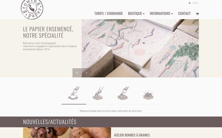 Screenshot of growingpaper.fr