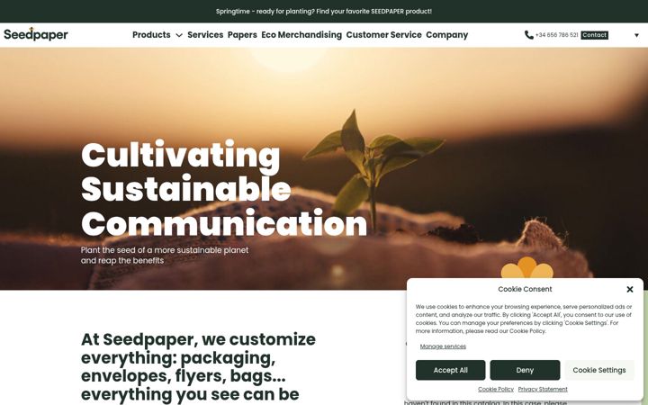 Screenshot of growingseedpaper.com