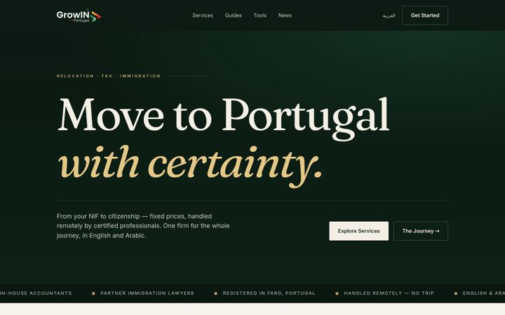 Screenshot of growinportugal.com