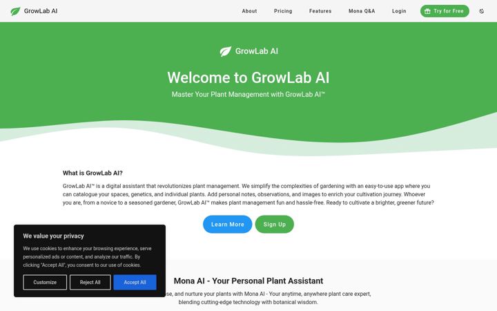 Capture d'écran de growlab.ai