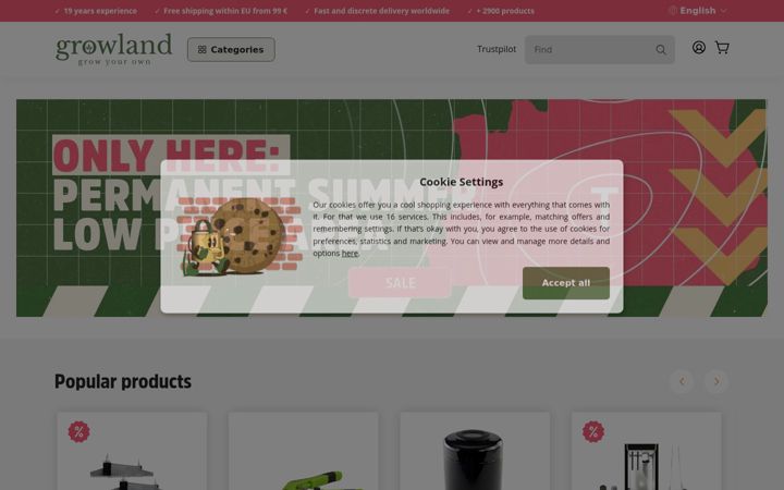 Screenshot of growland.biz