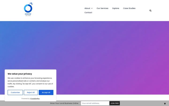 Screenshot of growlocalshops.com