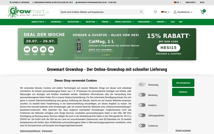 Screenshot of growmart.de