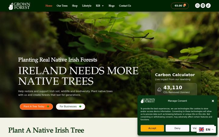Screenshot of grownforest.ie