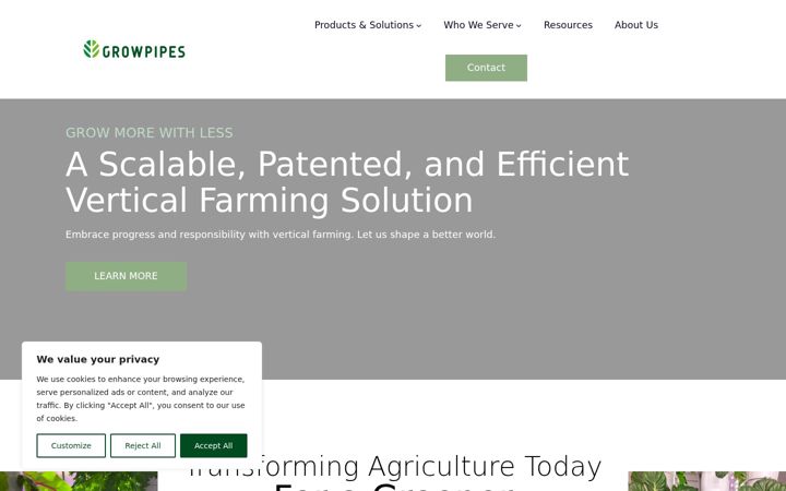 Screenshot of growpipes.com