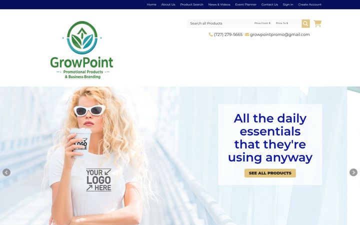 Screenshot of growpointpromos.com