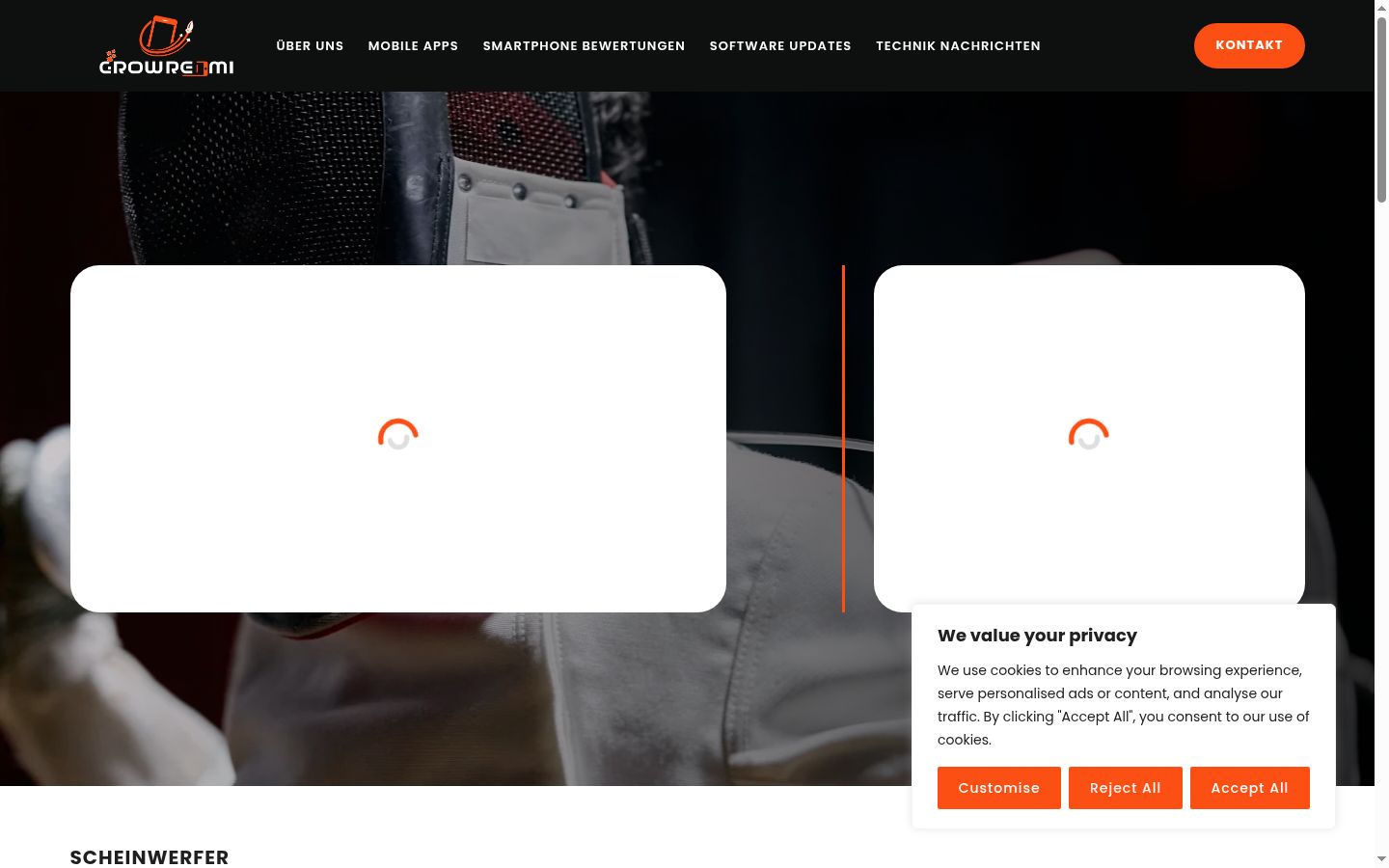 Capture d'écran de la bannière de consentement affichée avant toute interaction