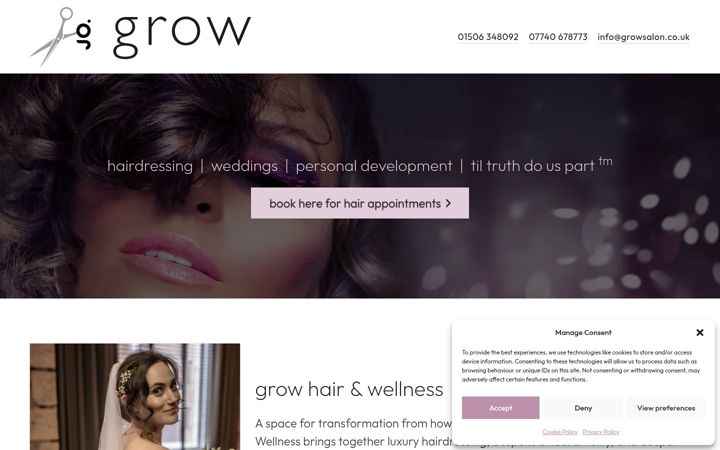 Screenshot of growsalon.co.uk